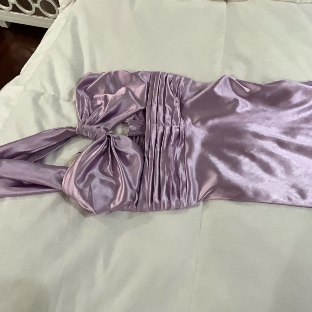 Retrofete Lavender Satin Maxi Dress